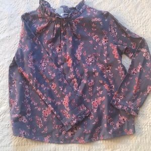Blue and pink floral bonpoint blouse